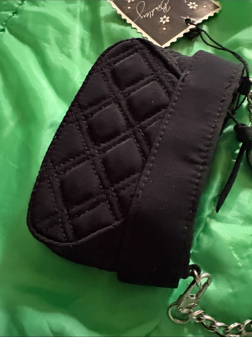 Vera Bradley Black Quilted Mini Chain-Handle Shoulder Bag - Picture 5 of 8